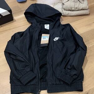 Nike Kids Black Hooded Raincoat